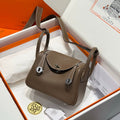 HM MINI LINDY 20 BAG IN BROWN CALFSKIN