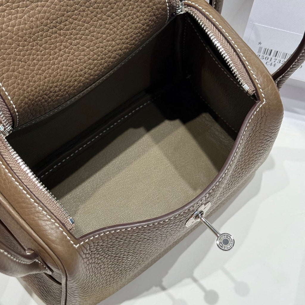 HM MINI LINDY 20 BAG IN BROWN CALFSKIN