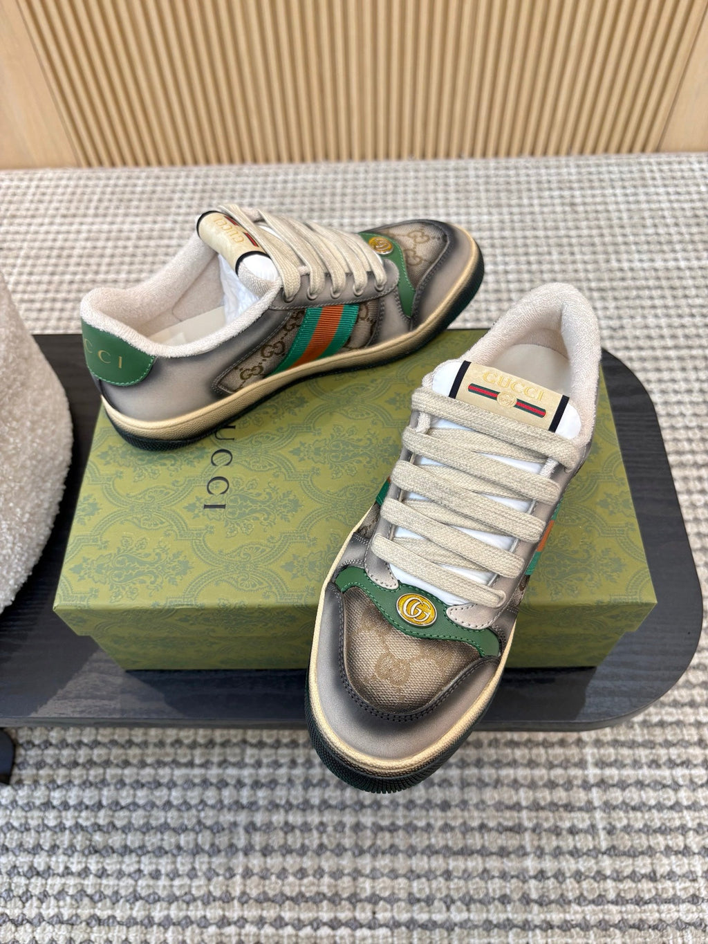 GUCCI 26S SNEAKERS IN GREY GRADIENT CANVAS