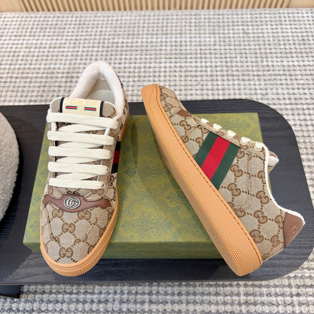 GUCCI 26S SNEAKERS IN BROWN GG CANVAS