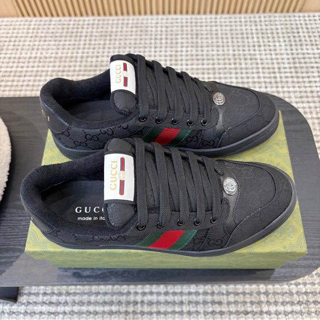 GUCCI 26S SNEAKERS IN BLACK GG CANVAS
