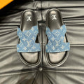 LV OASIS MULE IN BLUE DENIM MONOGRAM JACQUARD