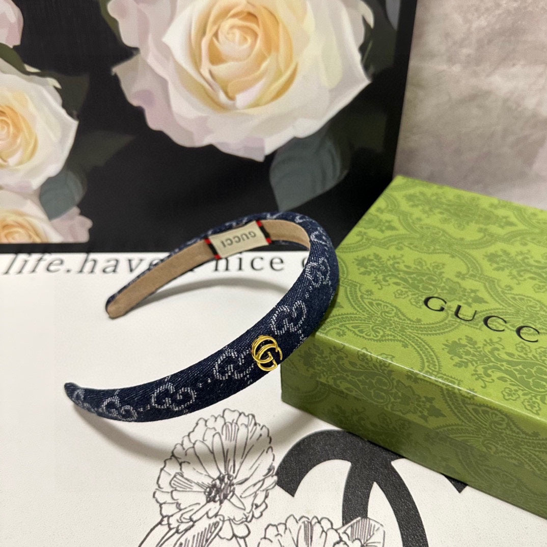 HAIRBAND IN MIDNIGHT BLUE DENIM 432817