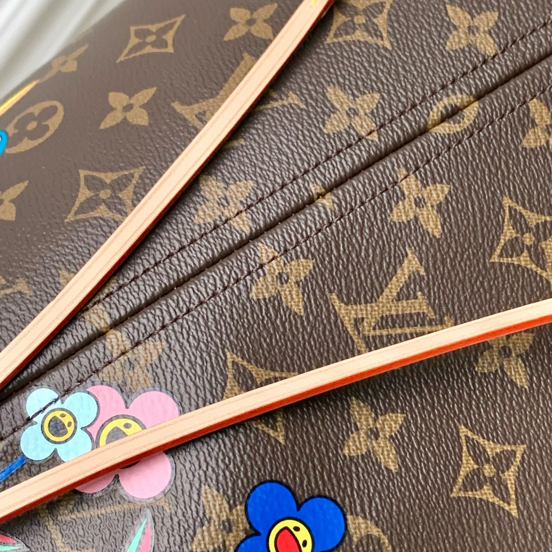 NEVERFULL TOTE BAG 31 IN MULTICOLOR FLORAL CANVAS