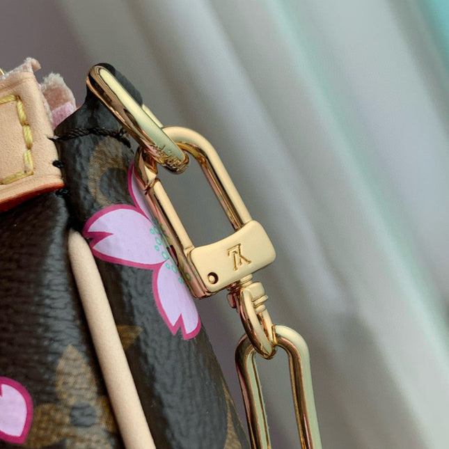 POCHETTE ACCESSOIRES BAG 22 IN SAKURA BROWN MONOGRAM COATED CANVAS