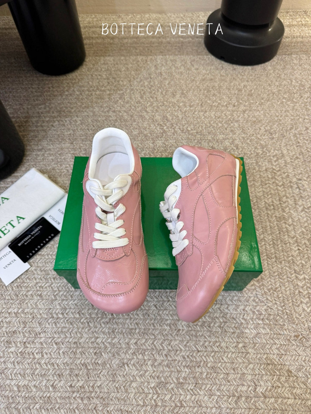 BOTTEGA VENETA 26S SNEAKERS IN PINK CALFSKIN