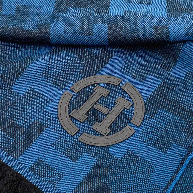 SCARF 200 CM IN COBALT BLUE MONOGRAM CASHMERE