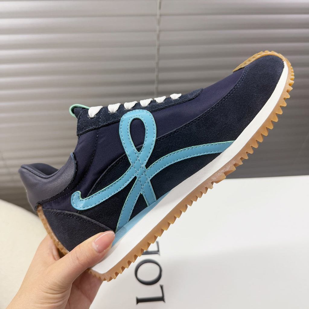 BALLET RUNNER 2.0 IN AEGEAN BLUE SUEDE AND LYCRA FABRIC