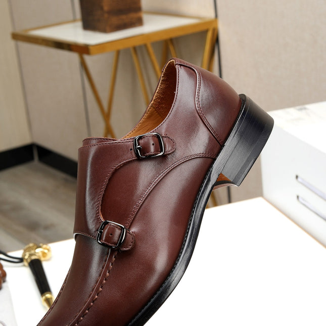 HM DOUBLE MONK STRAP RUSSET CALFSKIN