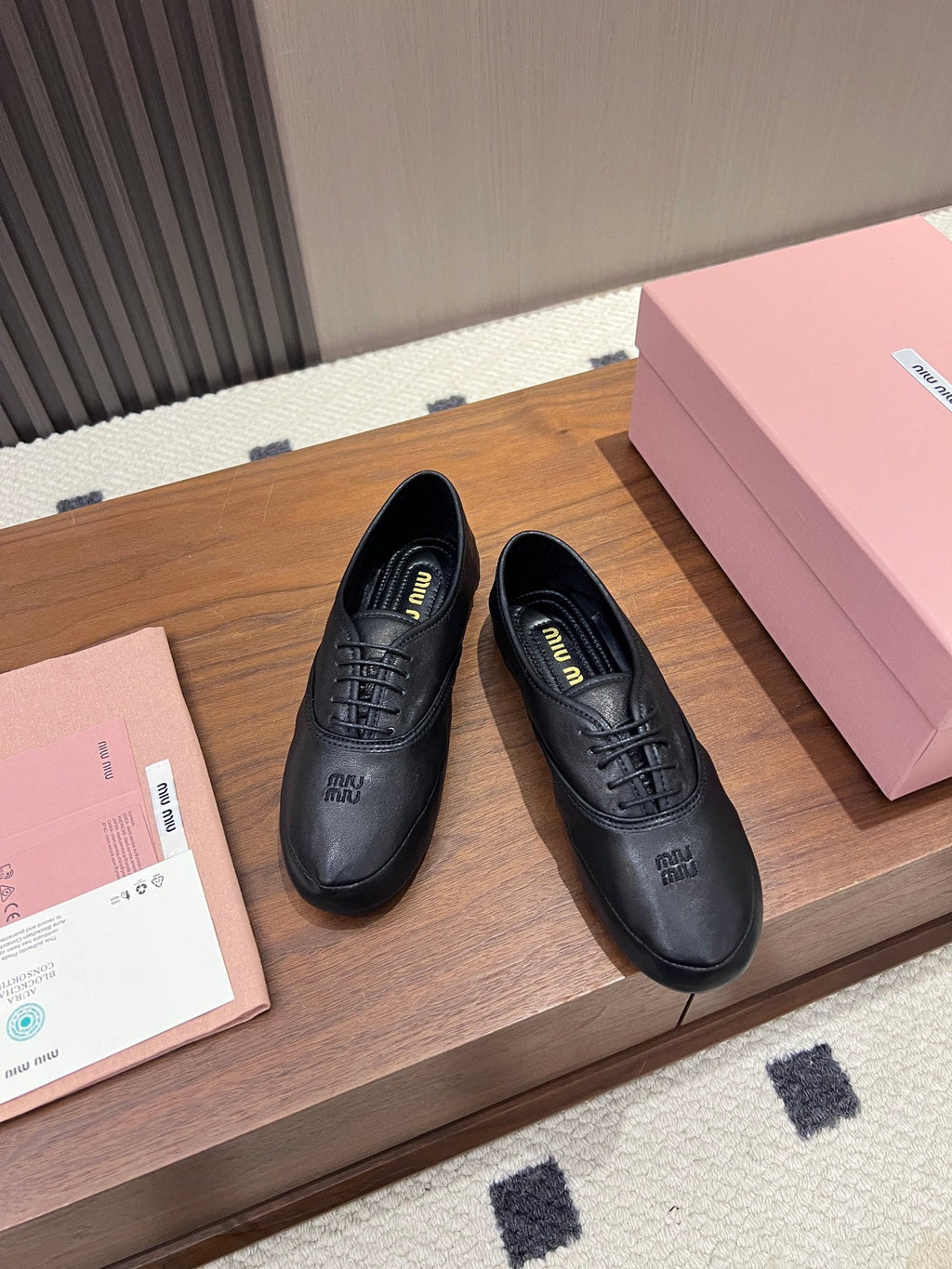 MIUMIU 26S OXFORD IN BLACK LAMBSKIN