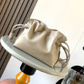 LOEWE FLAMENCO CLUTCH BAG 23 IN BEIGE CALFSKIN