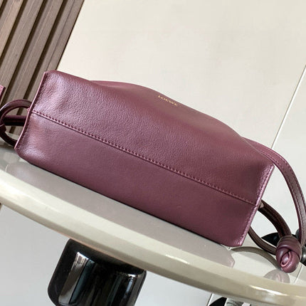 LOEWE 25S MEDIUM FLAMENCO CLUTCH BAG 23 IN DARK ROSEWOOD CALFSKIN