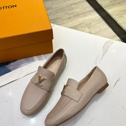 LV 26S MARE FLEX LOAFERS IN BEIGE GRAINED CALFSKIN