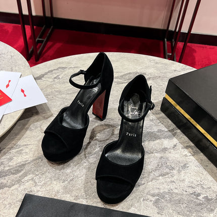 SANDALOO PLATFORM SANDALS 130MM IN BLACK VELVET