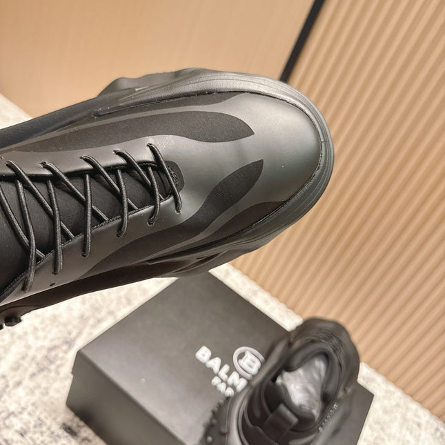 BALMAIN 26S SNEAKERS 60 MM IN BLACK CALFSKIN