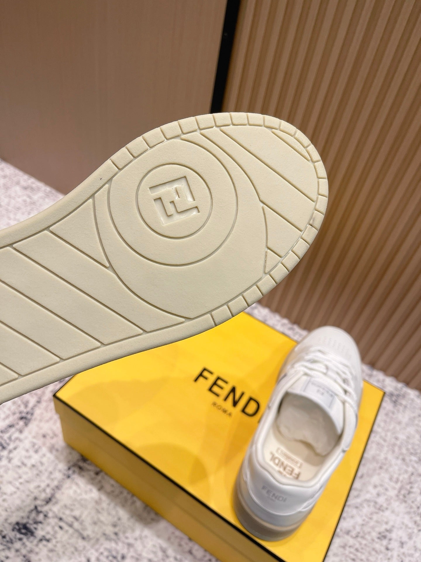 FENDI 25S MATCH SNEAKERS IN CREAM WHITE CALFSKIN STYLE 13