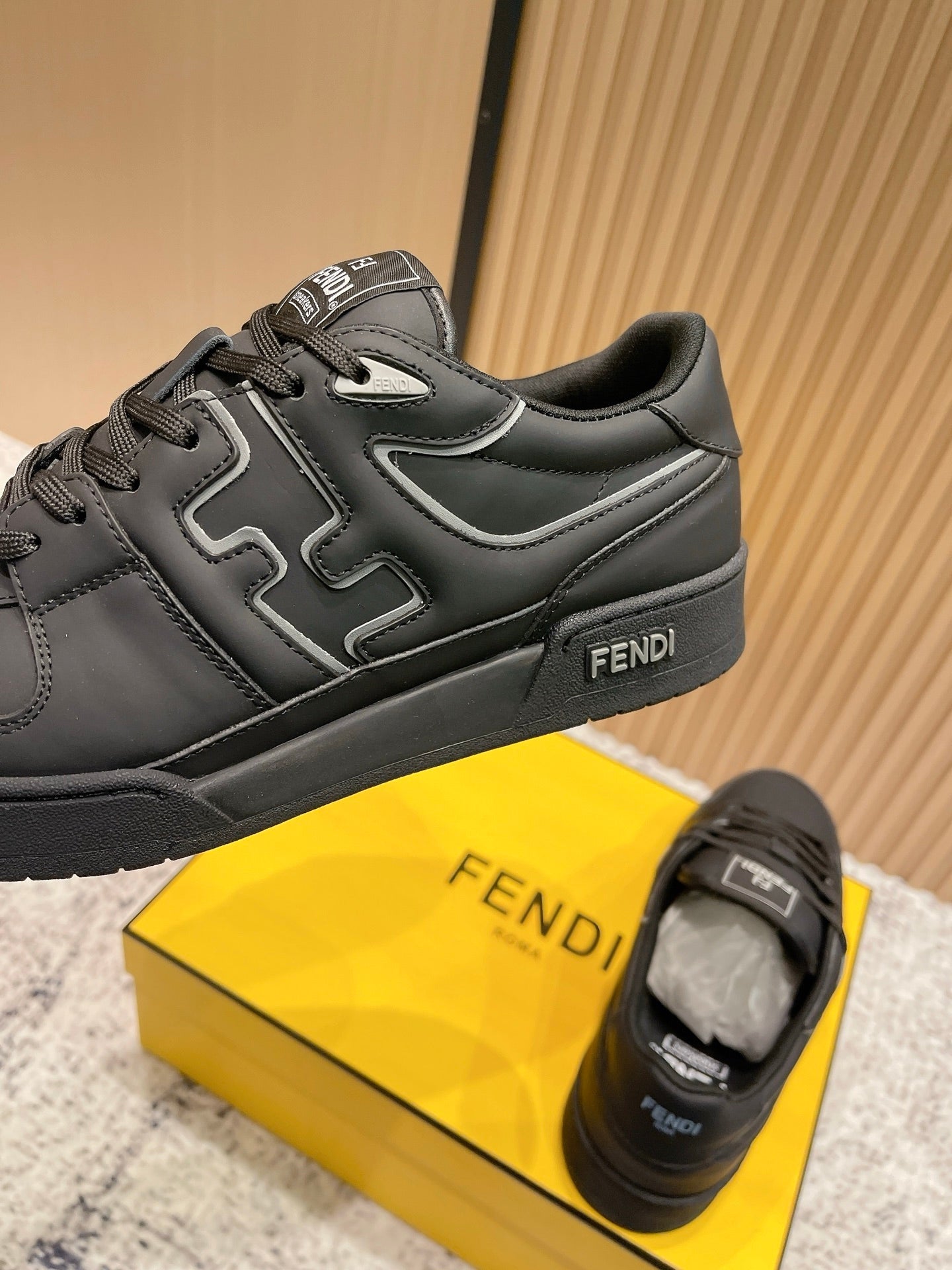 FENDI 25S MATCH SNEAKERS IN BLACK CALFSKIN STYLE 12