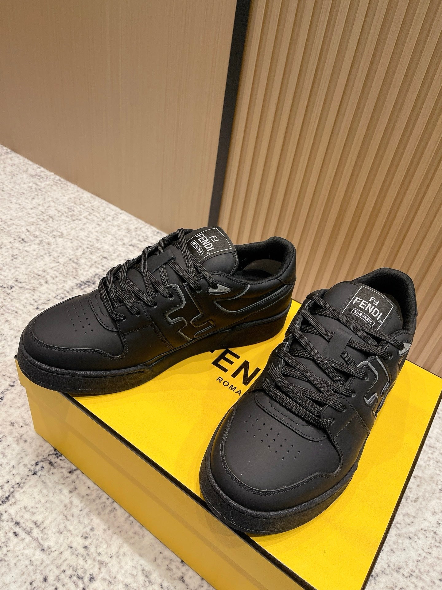 FENDI 25S MATCH SNEAKERS IN BLACK CALFSKIN STYLE 12