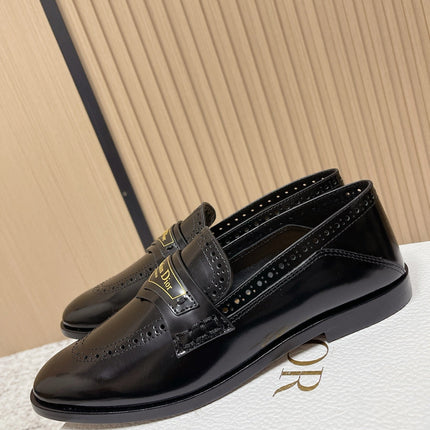 DIOR 25S BOY LOAFERS IN BLACK CALFSKIN