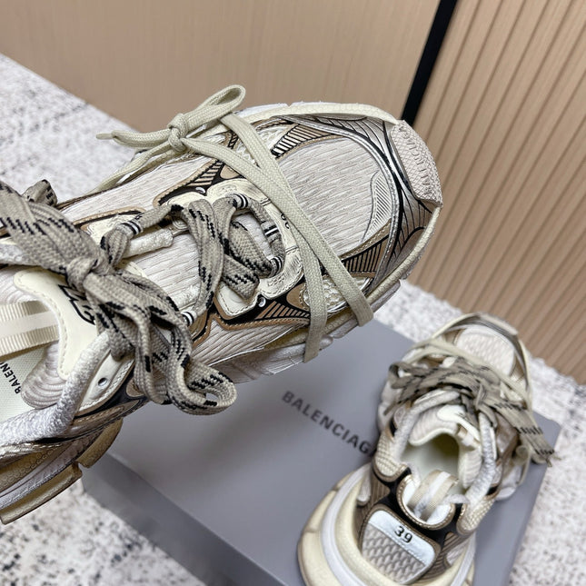 BALENCIAGA 25S 3XL SNEAKERS IN TAUPE GRAY MIX BLACK PU LEATHER