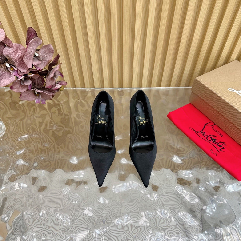 BELLAROSE KATE PUMPS 110MM IN BLACK CREPE SATIN