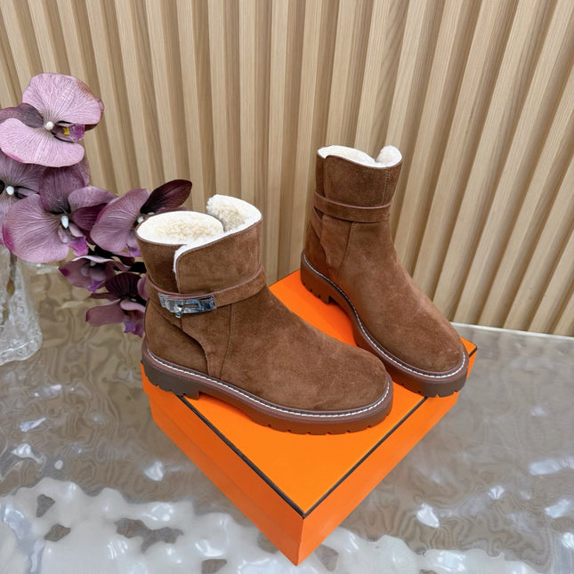 HM KELLY BOOT IN BRONZE BROWN SUEDE SILVER HARDWARE