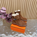 HM KELLY BOOT IN BRONZE BROWN SUEDE SILVER HARDWARE