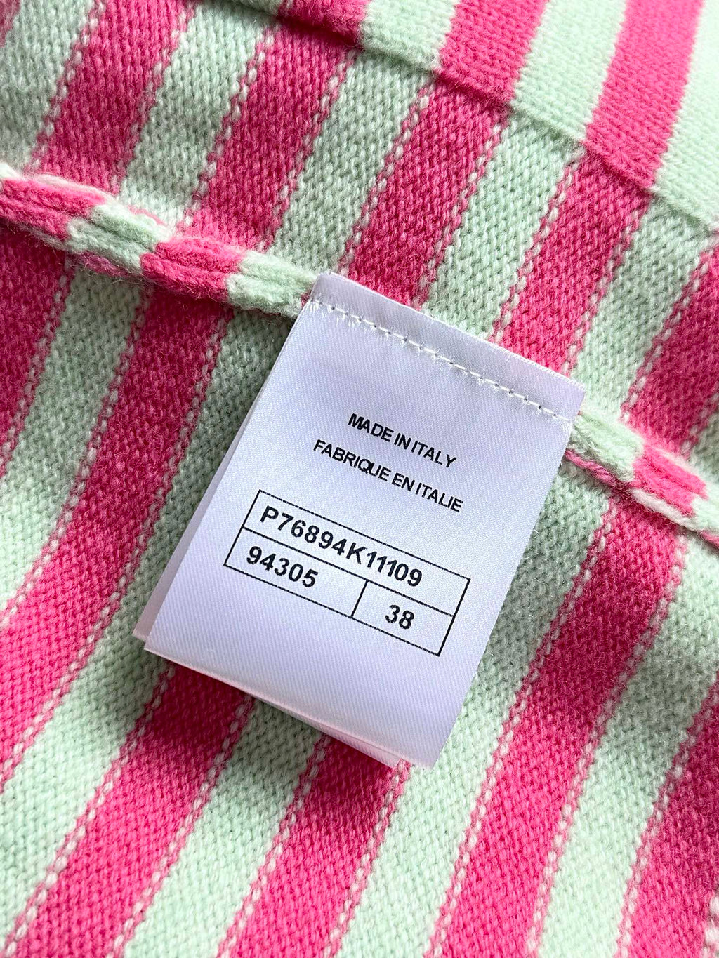 Chanel 25P Tube Top Pink Mix Green Cashmere 237316