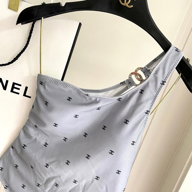 CC BIKINI SWIMSUIT SET IN GREY AND BLACK 593032