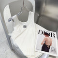 TANK TOP 633195 IN WHITE COTTON EMBOSSED LOGO