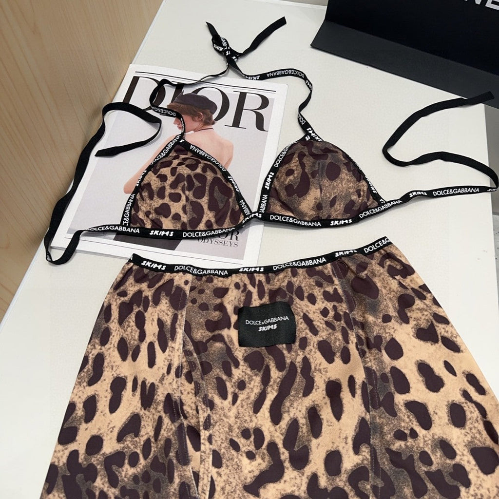 DOLCE & GABBANA BIKINI 25S TWO PIECE IN BROWN 742675