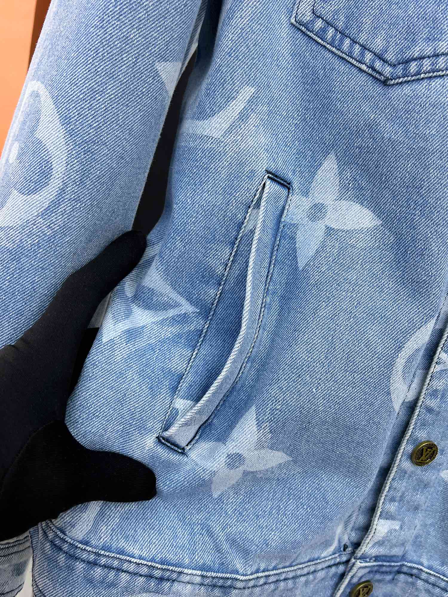 LV ICE BLUE MONOGRAM DENIM JACKET 239523