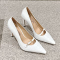HIGH HEEL 10 CM IN WHITE CROCODILE LEATHER