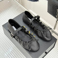 ALAIA 26S MARY JANE FLATS IN BLACK LAMBSKIN WITH BOW