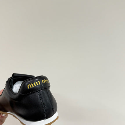 PLUME NAPPA SNEAKERS IN BLACK LAMBSKIN
