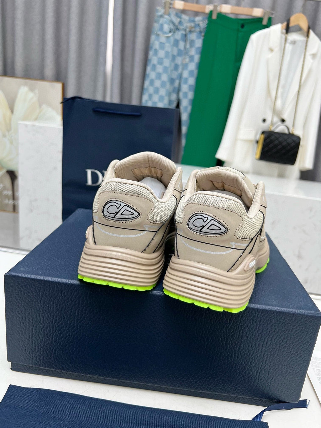 CD B30 SNEAKER KHAKI MESH FABRIC
