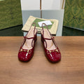 GG HORSEBIT PUMP SCARLET LAMBSKIN