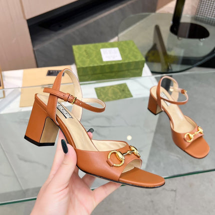 GG HIGH HEELS SANDALS 60 IN ORANGE LAMBSKIN
