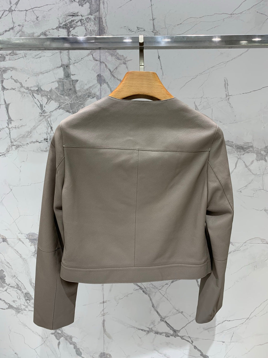 HERMES 25S LEATHER JACKET WITH LEATHER SHORTS 528568