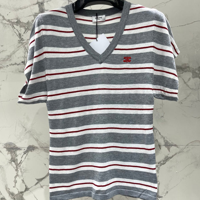CELINE 26S V NECK SHORT SLEEVE T-SHIRT 208