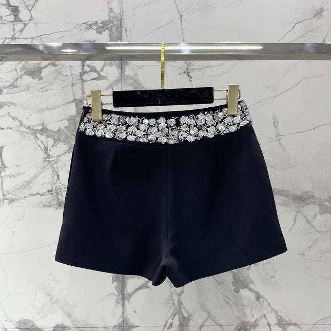 CHANEL 26S BEADED BODYCON SHORTS STYLE 1113