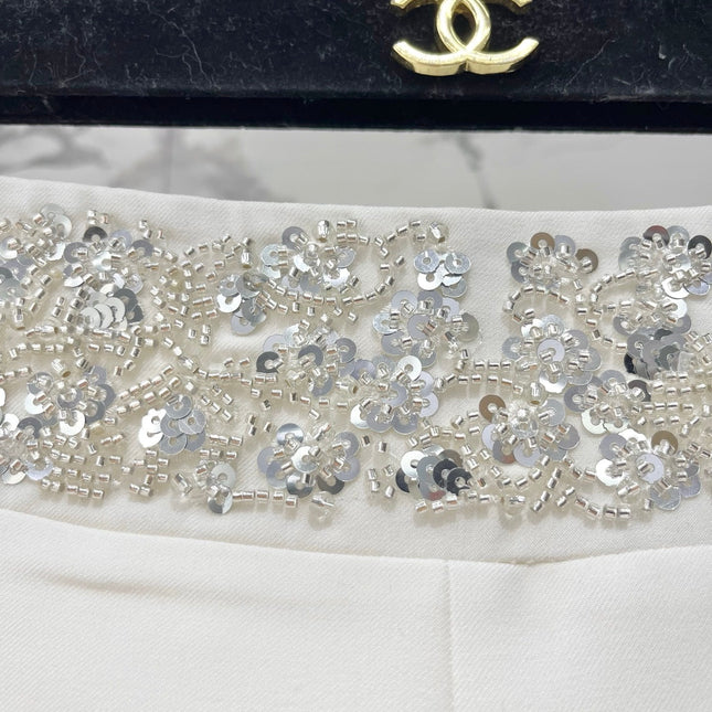 CHANEL 26S BEADED BODYCON SHORTS STYLE 1114