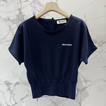 MIUMIU 26S SHORT SLEEVE KNIT TOP 1146