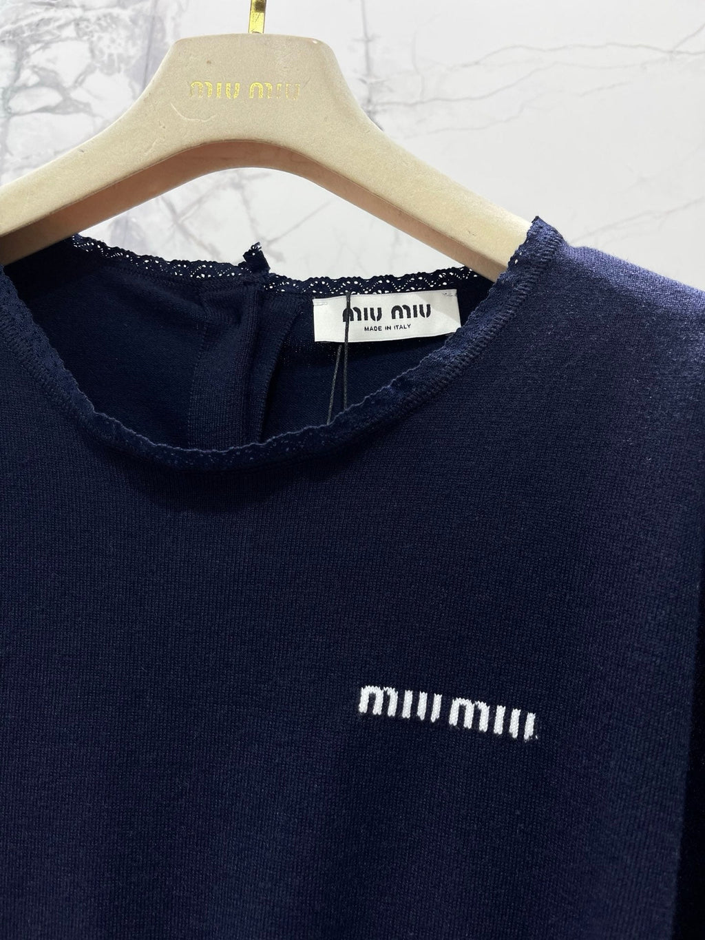 MIUMIU 26S SHORT SLEEVE KNIT TOP 1146