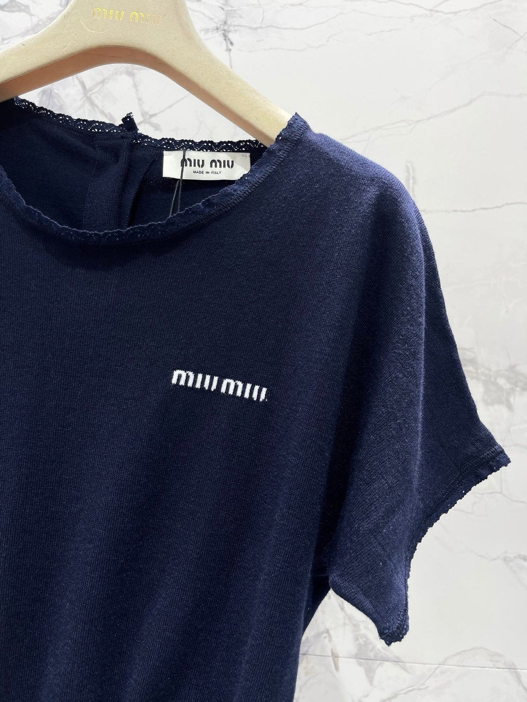 MIUMIU 26S SHORT SLEEVE KNIT TOP 1146