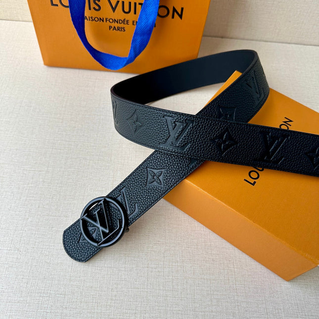 LV 25S BELT 40 MM IN BLACK CALFSKIN 593264
