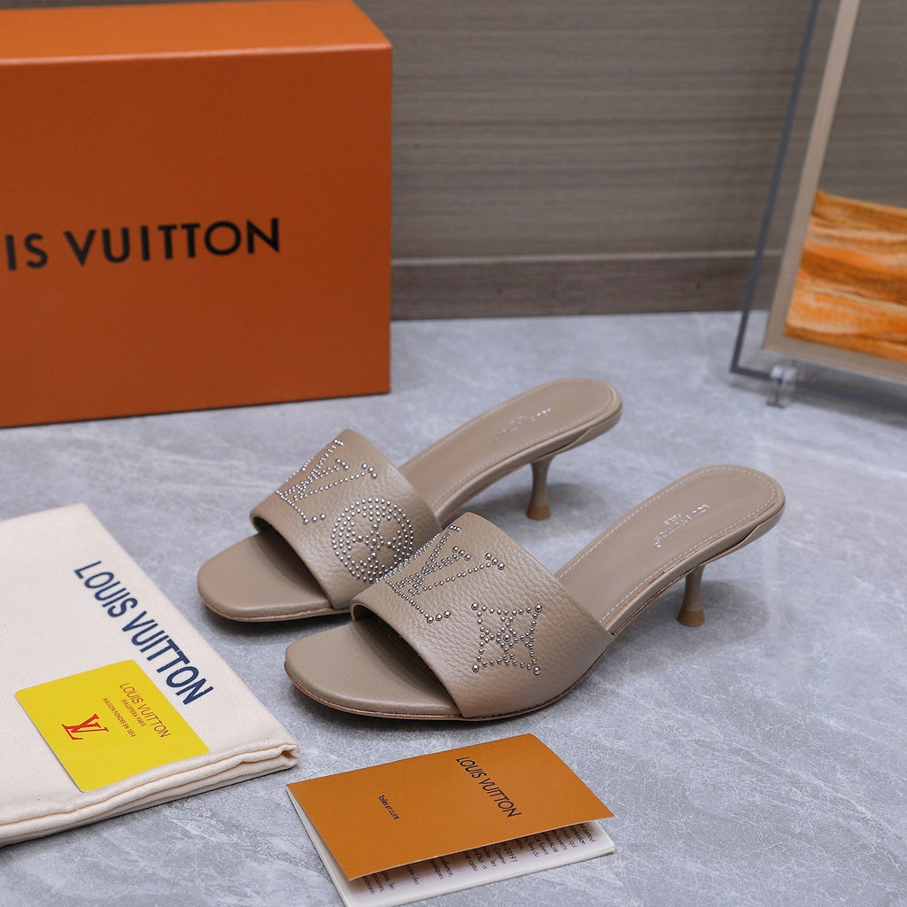 LV 26S 6AM MULE 55MM IN NUDE BROWN CALFSKIN