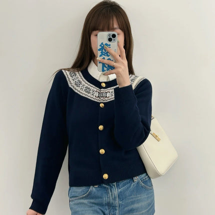 CELINE 25S ROUND-NECK CROCHET SWEATER 0058