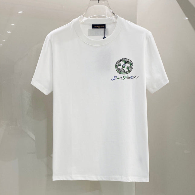 LV T-SHIRT WHITE COTTON HAND-PAINTED LOGO 238851