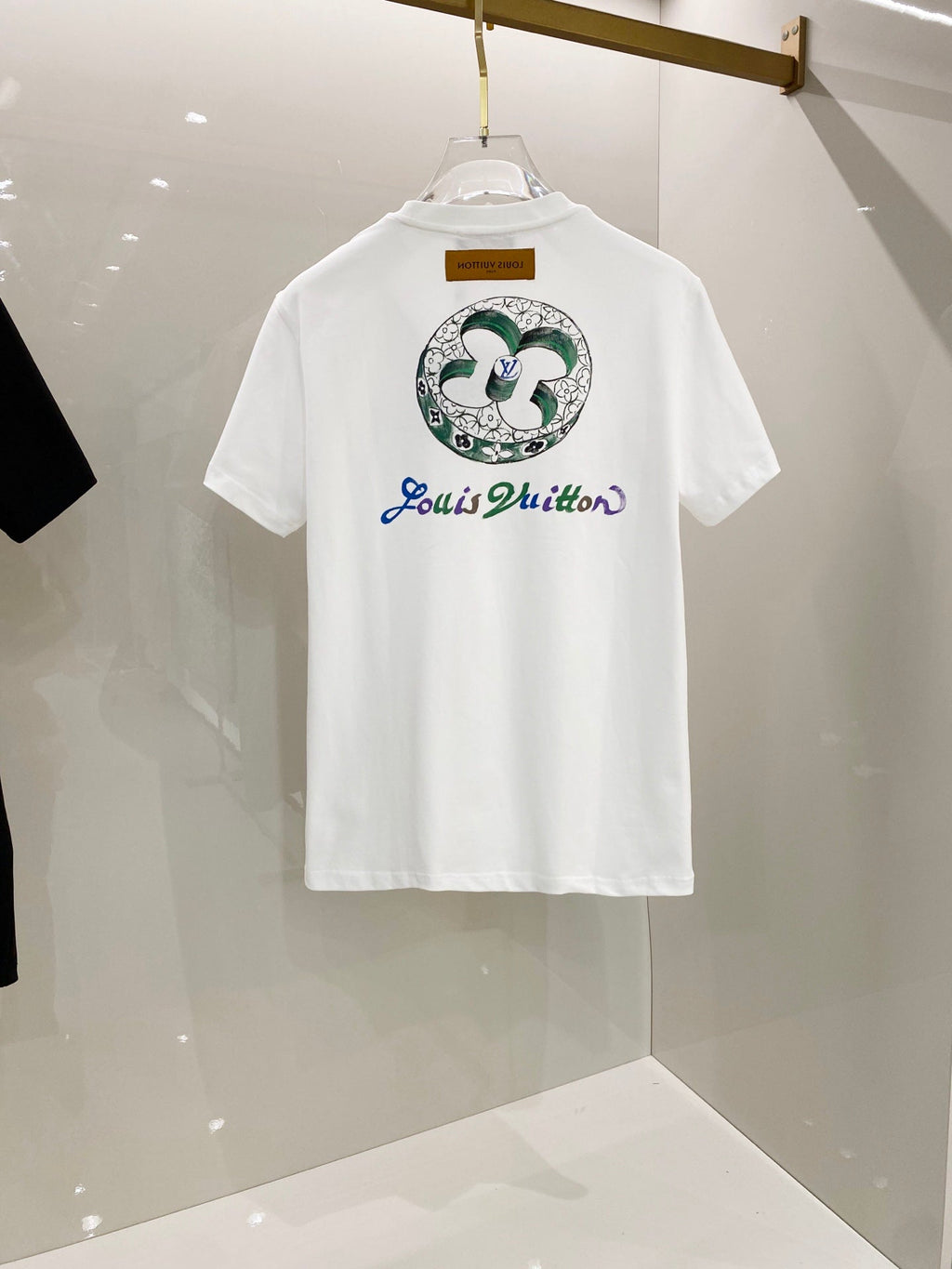 LV T-SHIRT WHITE COTTON HAND-PAINTED LOGO 238851